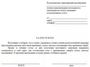 Заявление в управляющую компанию о протечке крыши: образец жалобы на ремонт кровли в многоквартирном доме