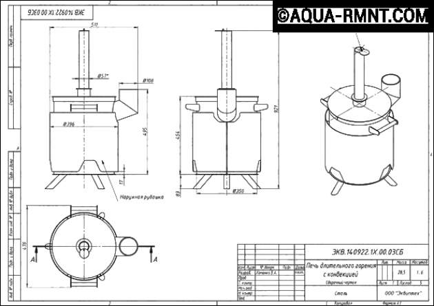 Как правильно спроектировать буржуйку длительного горения: схемы и чертежи