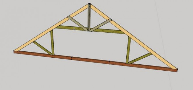 Стропильная система двускатной крыши для бани