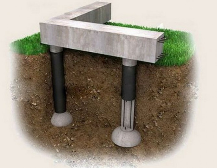 Столбчатый фундамент с высоким ростверком