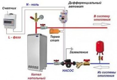 Cхема подключения циркуляционного насоса к электросети