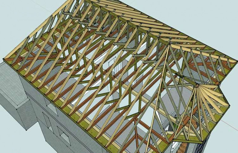 Стропильная система вальмовой крыши