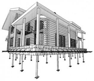 Столбчатый фундамент под каркасный дом
