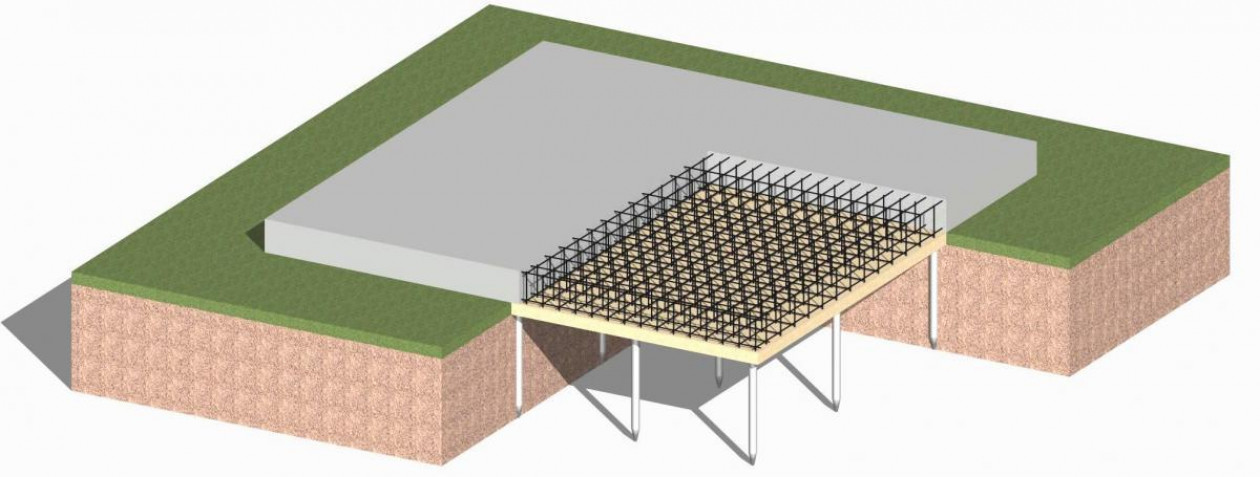 Свайно - плитный фундамент