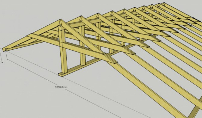 Что собой представляет стропильная система двускатной крыши