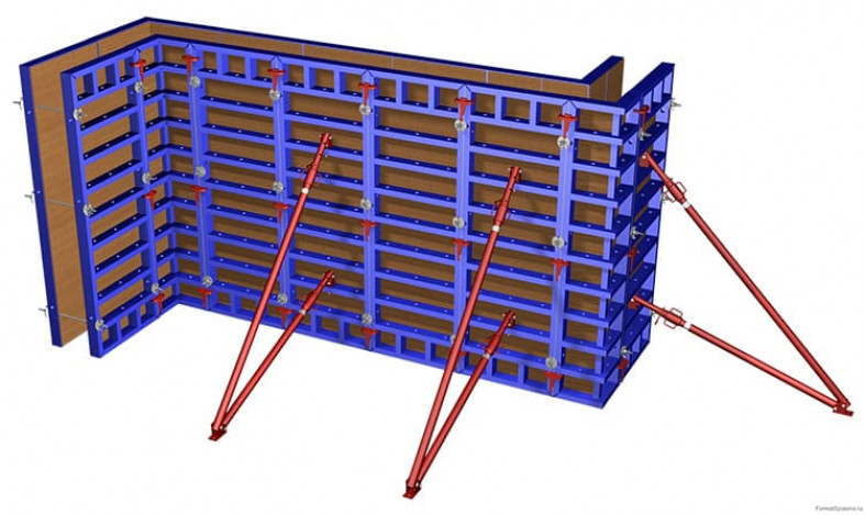 Раскосы и упоры для укрепления опалубки
