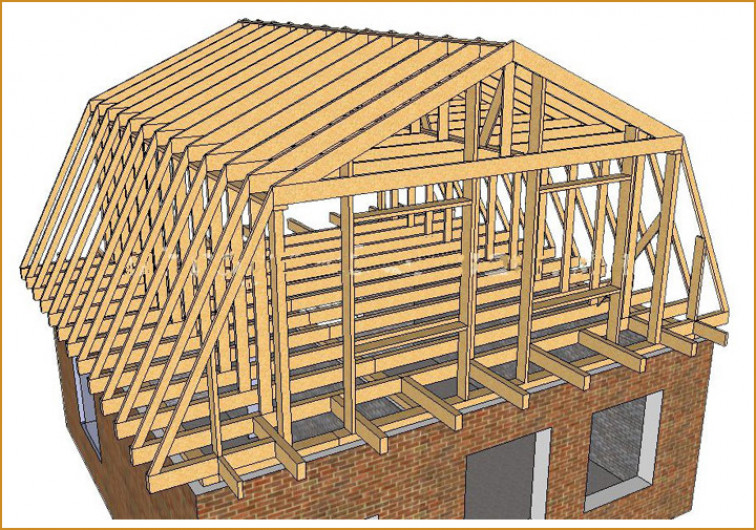 Ломаная мансардная крыша