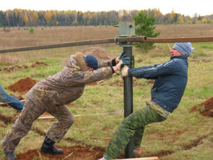 Установка свай