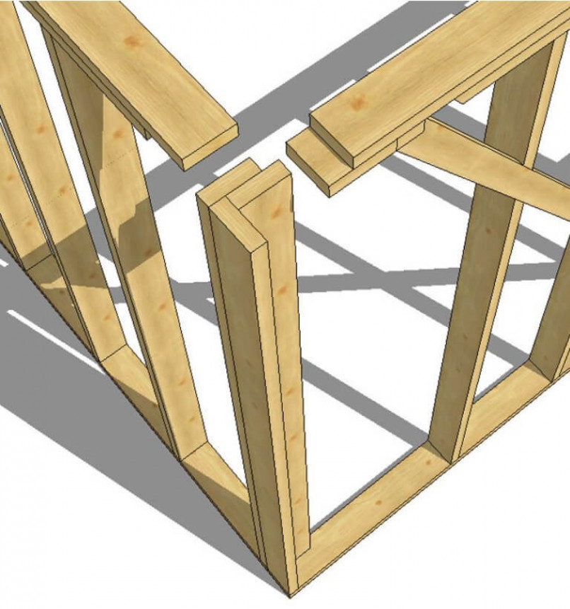 Шаг № Стены и проемы каркасного дома