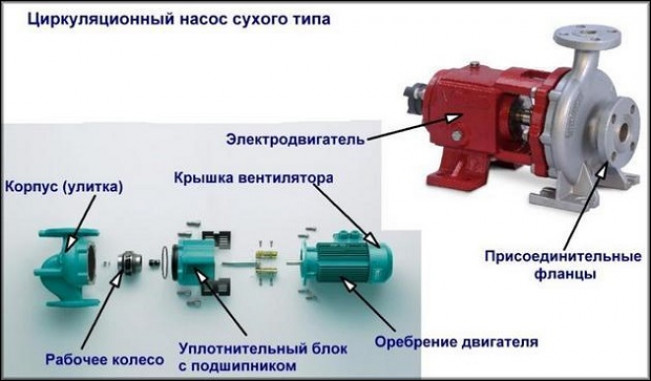 Разновидности циркуляционных помп, конструкция