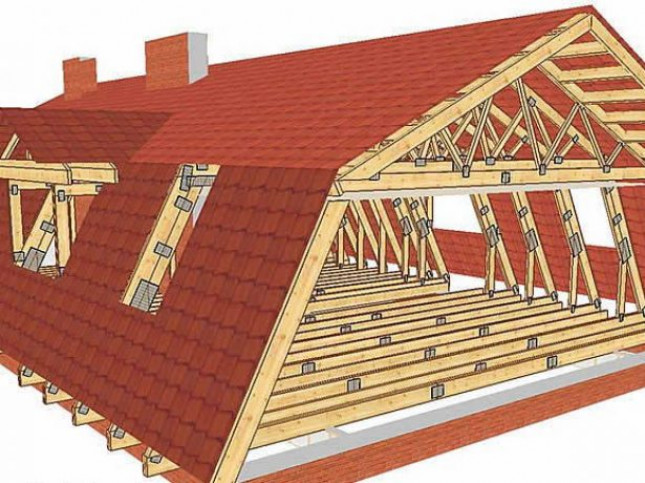 Стропильная система ломаной крыши